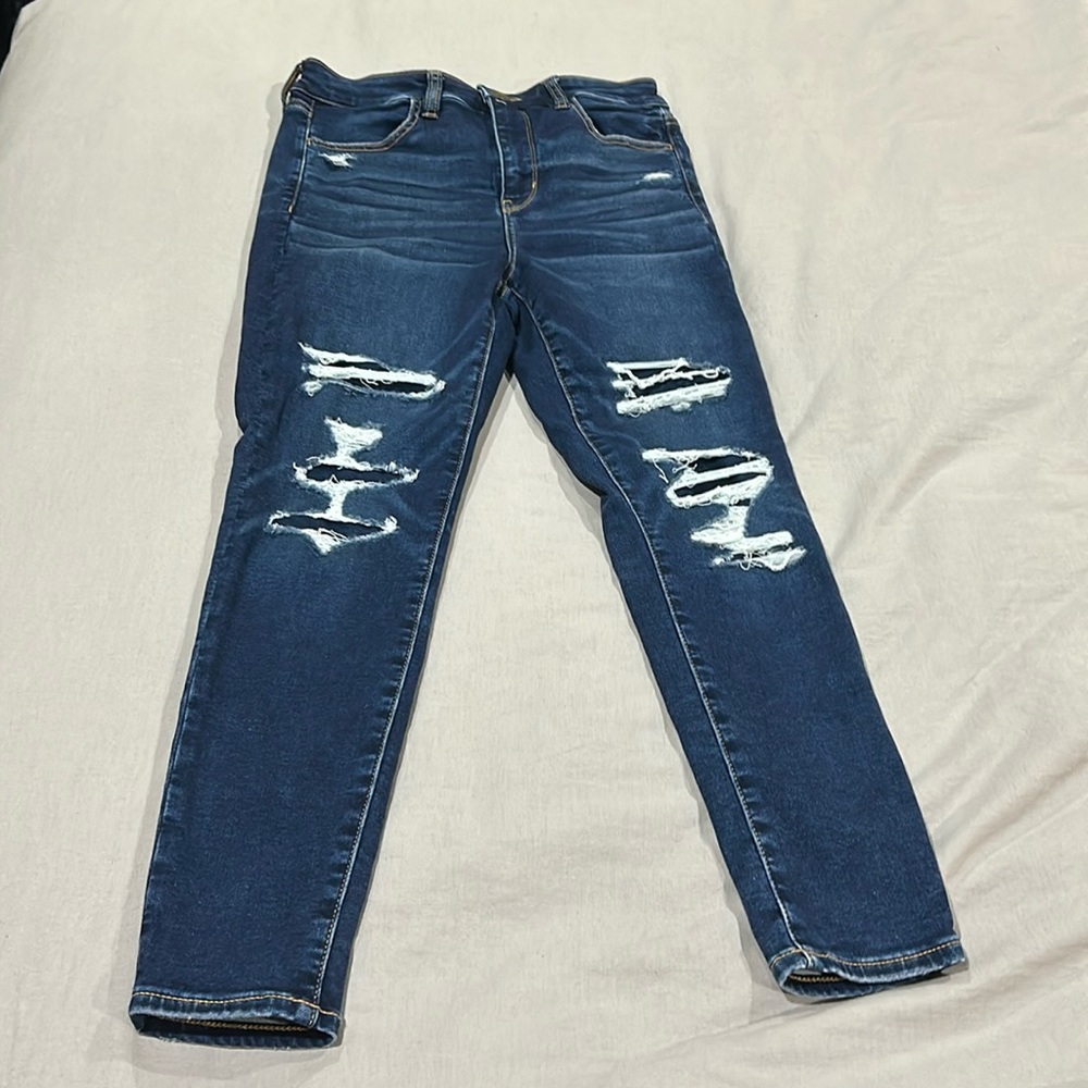 American Eagle outfitters, next level stretch, high-rise jegging.